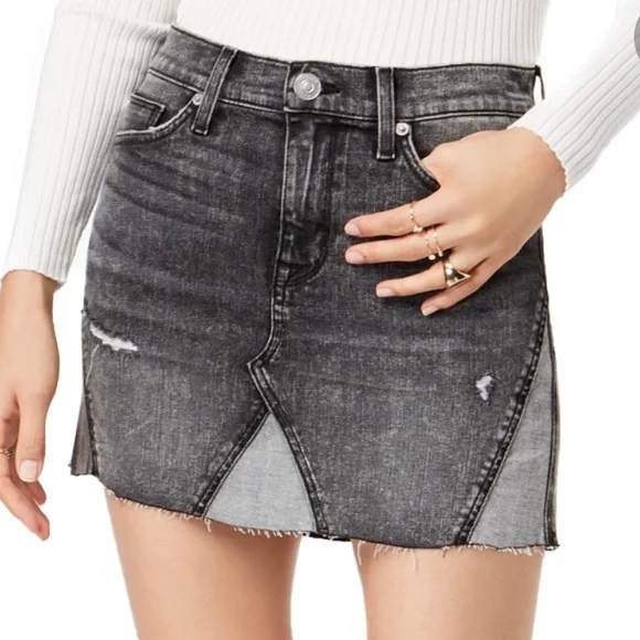 HUDSON Women's Viper Denim Mini Skirt - Mid-Thigh A-Line Fit, High Waist Stretch - View #4